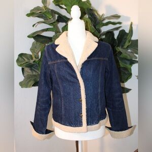 Vintage Plus T-Parts Sherpa Lined Denim Trucker Jacket Made in Hong Kong